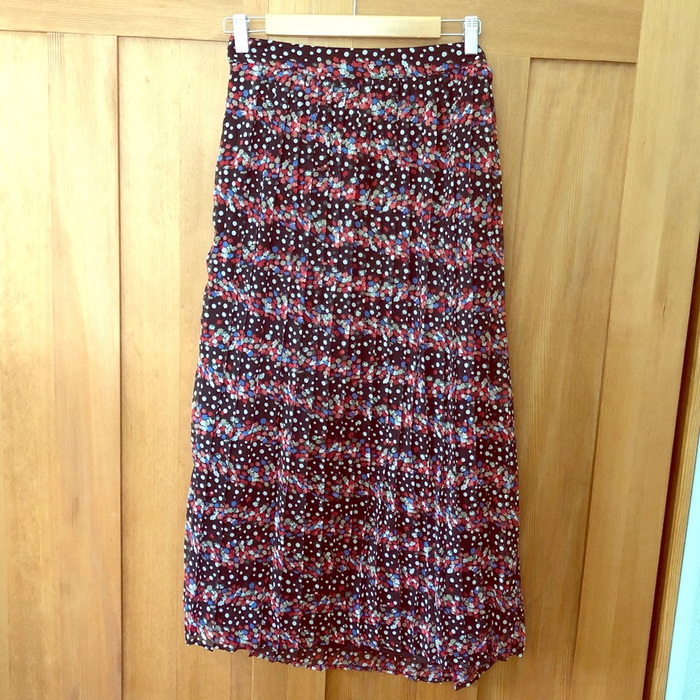 Ranna Gill Anthropologie Floral Midi Skirt